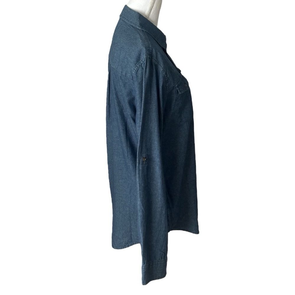 English Laundry Mens Long Sleeve Button Down Blue Denim Shirt Nwt — image 3 of 7